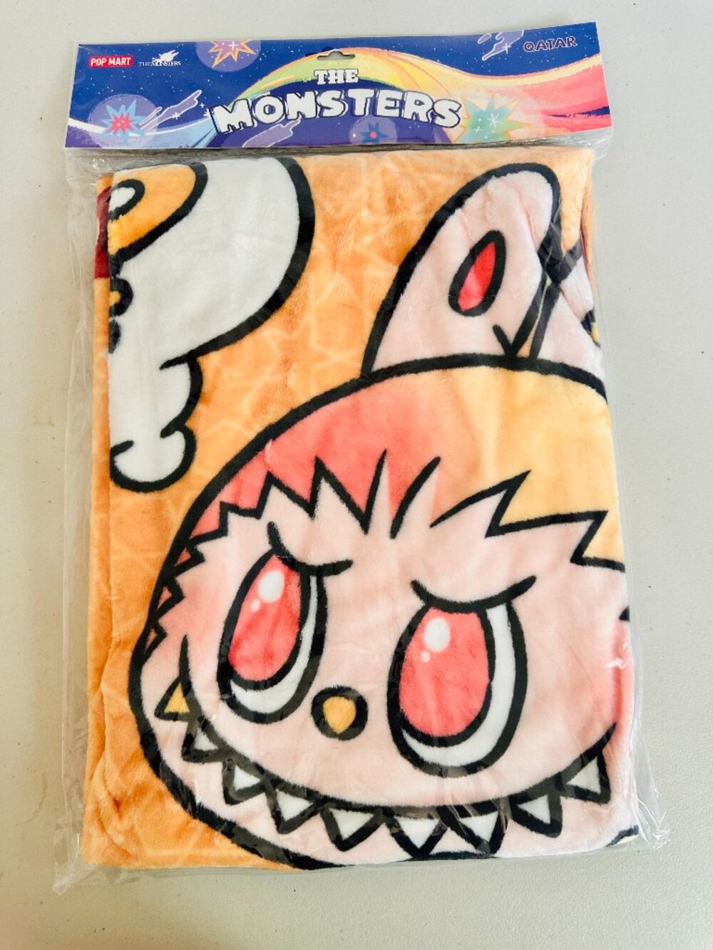 LIMITED EDITION POP MART THE MONSTERS LABUBU QATAR BLANKET 59.06 IN X 39.37 IN